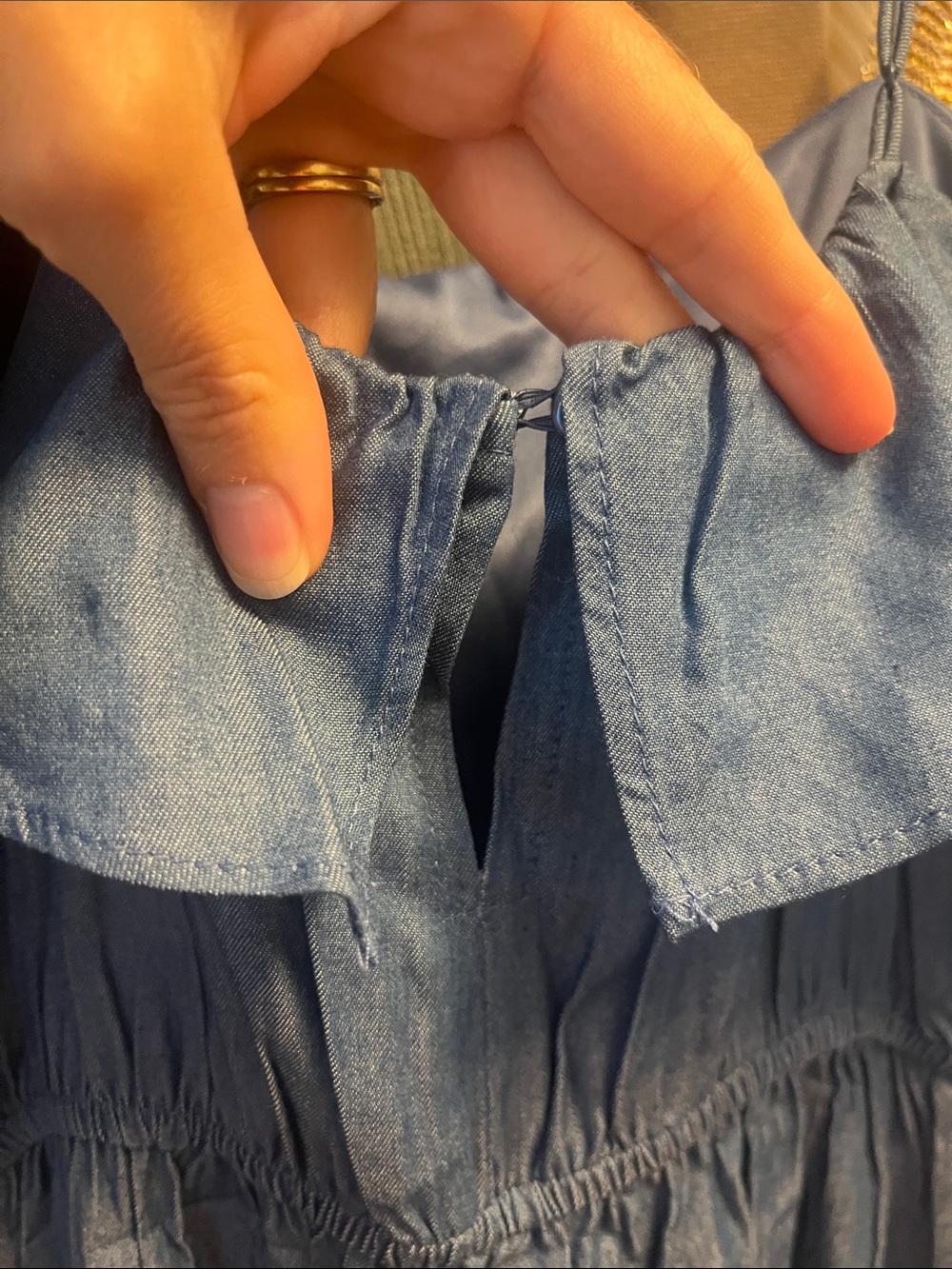 Denim-Look Ruffle jumpsuit - Picture 4 of 6